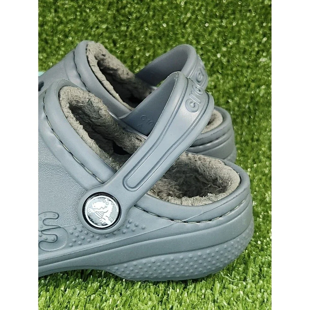 Crocs Little Kids Baya Gray Dual Comfort Clogs Slip-on Sandals Boys Size 10C